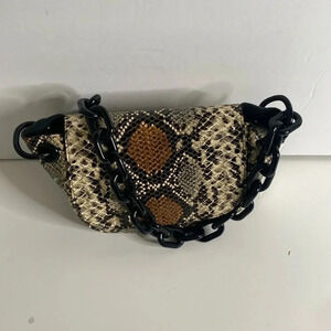 SIMON MILLER Snakeskin Printed Leather Bag